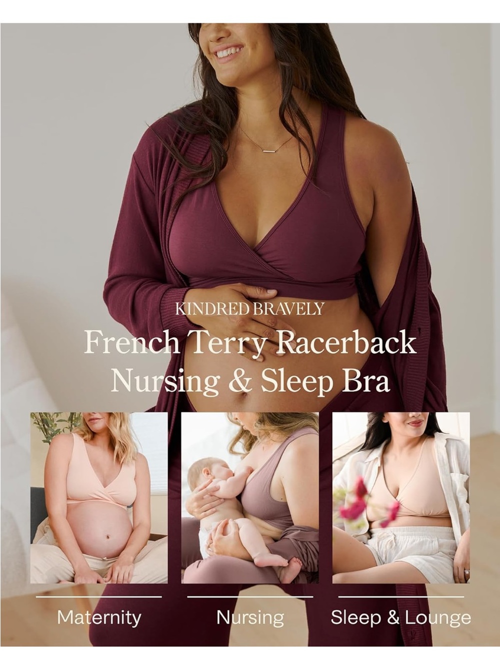 Kindred Bravely French Terry Nursing Sleep Bra Black XL - Picture 12 of 13